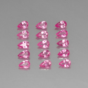 4.04캐럿 천연 핑크 사파이어 보석, 배 모양, 5.1×3.1 mm, VVS-VS