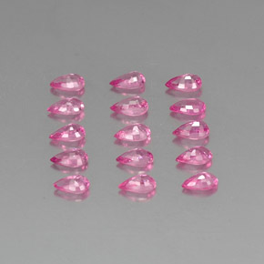 4.04캐럿 천연 핑크 사파이어 보석, 배 모양, 5.1×3.1 mm, VVS-VS
