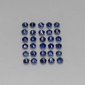 캐럿 천연 딥 블루 사파이어 보석, 라운드 컷, 2.05 mm, VVS-VS