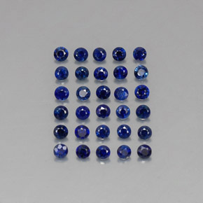 캐럿 천연 딥 블루 사파이어 보석, 라운드 컷, 1.98 mm, VVS-VS