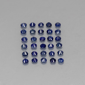 캐럿 천연 딥 블루 사파이어 보석, 라운드 컷, 1.98 mm, VVS-VS