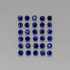 캐럿 천연 딥 블루 사파이어 보석, 라운드 컷, 2.00 mm, VVS-VS