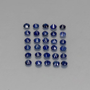 캐럿 천연 딥 블루 사파이어 보석, 라운드 컷, 2.00 mm, VVS-VS