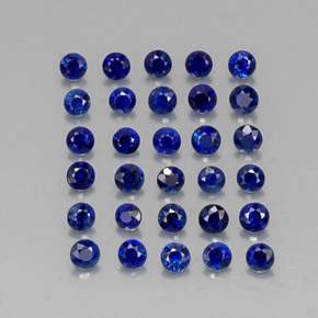 캐럿 천연 딥 블루 사파이어 보석, 라운드 컷, 1.97 mm, VVS-VS