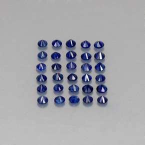 캐럿 천연 딥 블루 사파이어 보석, 라운드 컷, 1.97 mm, VVS-VS