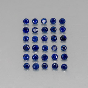 캐럿 천연 딥 블루 사파이어 보석, 라운드 컷, 2.03 mm, VVS-VS
