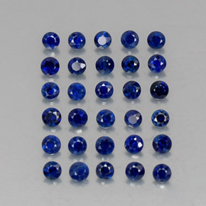 캐럿 천연 딥 블루 사파이어 보석, 라운드 컷, 2.03 mm, VVS-VS