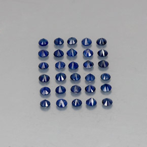 캐럿 천연 딥 블루 사파이어 보석, 라운드 컷, 2.03 mm, VVS-VS