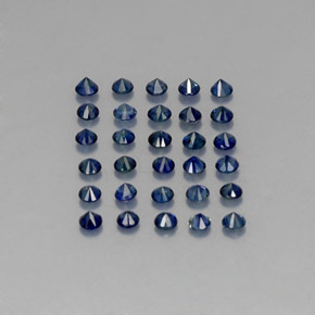 캐럿 천연 딥 블루 사파이어 보석, 라운드 컷, 1.99 mm, VVS-VS