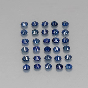 캐럿 천연 딥 블루 사파이어 보석, 라운드 컷, 2.04 mm, VVS-VS