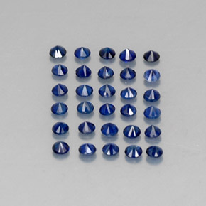 캐럿 천연 딥 블루 사파이어 보석, 라운드 컷, 2.03 mm, VVS-VS