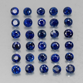 캐럿 천연 딥 블루 사파이어 보석, 라운드 컷, 2.00 mm, VVS-VS