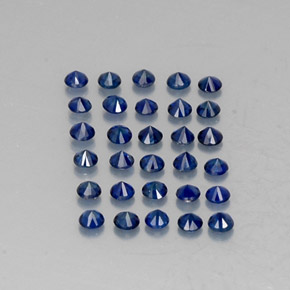 캐럿 천연 딥 블루 사파이어 보석, 라운드 컷, 2.00 mm, VVS-VS