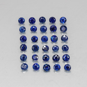 캐럿 천연 딥 블루 사파이어 보석, 라운드 컷, 2.01 mm, VVS-VS