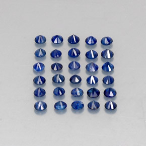 캐럿 천연 딥 블루 사파이어 보석, 라운드 컷, 2.01 mm, VVS-VS