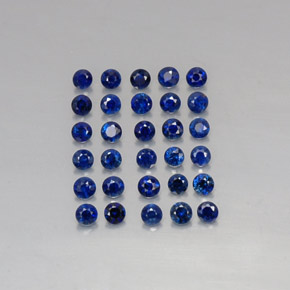 캐럿 천연 딥 블루 사파이어 보석, 라운드 컷, 2.01 mm, VVS-VS