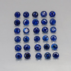 캐럿 천연 딥 블루 사파이어 보석, 라운드 컷, 2.01 mm, VVS-VS