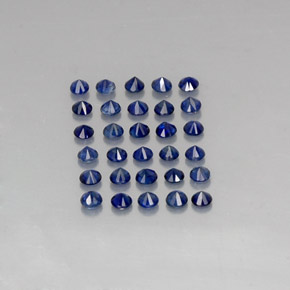 캐럿 천연 딥 블루 사파이어 보석, 라운드 컷, 2.01 mm, VVS-VS