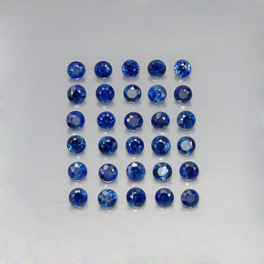 캐럿 천연 딥 블루 사파이어 보석, 라운드 컷, 1.96 mm, VVS-VS