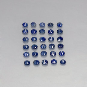 캐럿 천연 딥 블루 사파이어 보석, 라운드 컷, 1.96 mm, VVS-VS