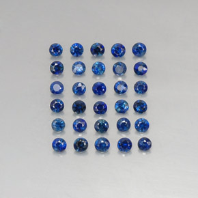 캐럿 천연 딥 블루 사파이어 보석, 라운드 컷, 1.97 mm, VVS-VS