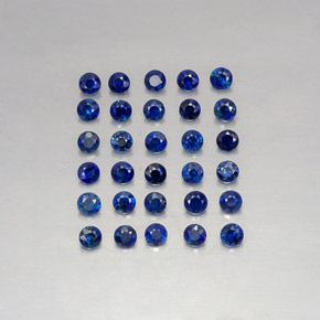 캐럿 천연 딥 블루 사파이어 보석, 라운드 컷, 1.99 mm, VVS-VS