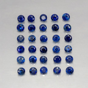 캐럿 천연 딥 블루 사파이어 보석, 라운드 컷, 1.99 mm, VVS-VS