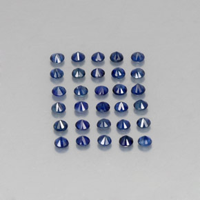 캐럿 천연 딥 블루 사파이어 보석, 라운드 컷, 1.99 mm, VVS-VS