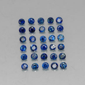 캐럿 천연 딥 블루 사파이어 보석, 라운드 컷, 2.06 mm, VVS-VS
