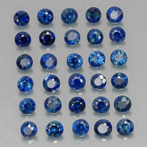 캐럿 천연 딥 블루 사파이어 보석, 라운드 컷, 2.06 mm, VVS-VS