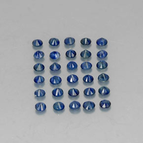 캐럿 천연 딥 블루 사파이어 보석, 라운드 컷, 2.06 mm, VVS-VS