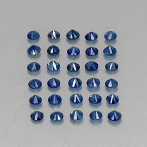 캐럿 천연 딥 블루 사파이어 보석, 라운드 컷, 1.94 mm, VVS-VS
