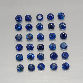 캐럿 천연 딥 블루 사파이어 보석, 라운드 컷, 2.01 mm, VVS-VS