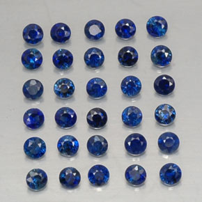캐럿 천연 딥 블루 사파이어 보석, 라운드 컷, 2.01 mm, VVS-VS