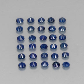 캐럿 천연 딥 블루 사파이어 보석, 라운드 컷, 2.01 mm, VVS-VS