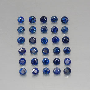 캐럿 천연 딥 블루 사파이어 보석, 라운드 컷, 2.00 mm, VVS-VS