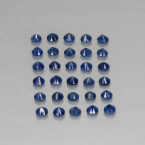 캐럿 천연 딥 블루 사파이어 보석, 라운드 컷, 2.00 mm, VVS-VS
