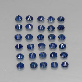 캐럿 천연 딥 블루 사파이어 보석, 라운드 컷, 2.07 mm, VVS-VS