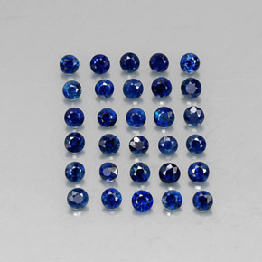 캐럿 천연 딥 블루 사파이어 보석, 라운드 컷, 2.02 mm, VVS-VS