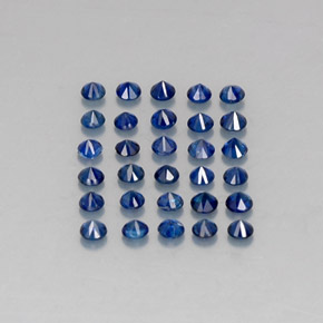 캐럿 천연 딥 블루 사파이어 보석, 라운드 컷, 2.02 mm, VVS-VS