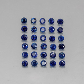 캐럿 천연 딥 블루 사파이어 보석, 라운드 컷, 2.04 mm, VVS-VS