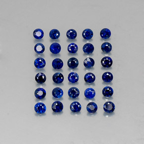 캐럿 천연 딥 블루 사파이어 보석, 라운드 컷, 1.94 mm, VVS-VS