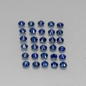 캐럿 천연 딥 블루 사파이어 보석, 라운드 컷, 1.94 mm, VVS-VS