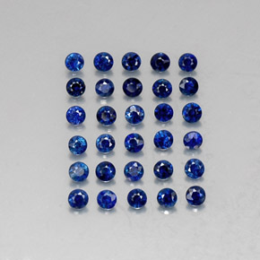 캐럿 천연 딥 블루 사파이어 보석, 라운드 컷, 1.94 mm, VVS-VS