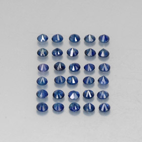 캐럿 천연 딥 블루 사파이어 보석, 라운드 컷, 1.94 mm, VVS-VS
