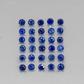 캐럿 천연 딥 블루 사파이어 보석, 라운드 컷, 2.02 mm, VVS-VS