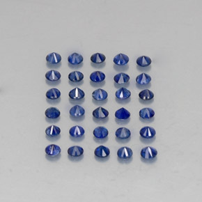 캐럿 천연 딥 블루 사파이어 보석, 라운드 컷, 2.02 mm, VVS-VS