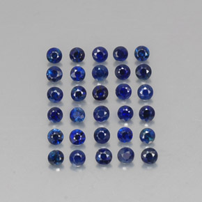 캐럿 천연 딥 블루 사파이어 보석, 라운드 컷, 1.95 mm, VVS-VS