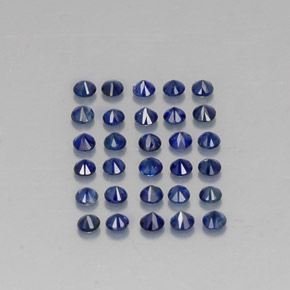 캐럿 천연 딥 블루 사파이어 보석, 라운드 컷, 1.95 mm, VVS-VS