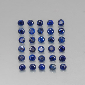 캐럿 천연 딥 블루 사파이어 보석, 라운드 컷, 2.02 mm, VVS-VS